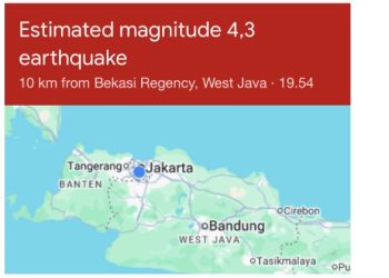 Gempa Bumi di Bekasi, Guncangan Terasa di Jakarta, Depok, Bogor Hingga Sukabumi